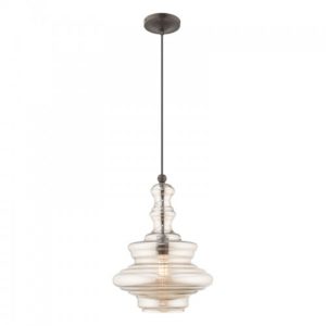 LIVEX LIGHTING 41224-92 Art Glass Mini Pendant Toronto