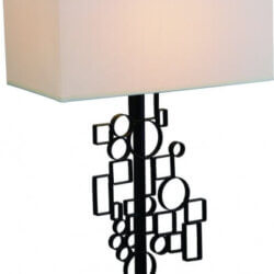 BETHEL 318185.hn WHITE SHADE WITH BLACK FRAME TABLE LAMP Winnipeg