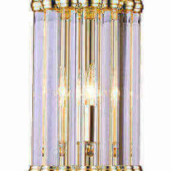 Bethel MU25 GOLD FRAME WITH CLEAR GLASS ROD WALL SCONCE Edmonton