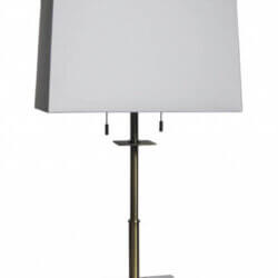 WHITE MARBLE BASE WITH AN ANTIQUE BRASS BODY TABLE LAMP 
