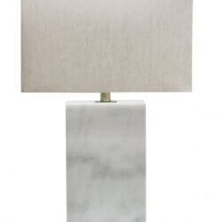  WHITE MARBLE AND ANTIQUE BRASS FRAME TABLE LAMP 