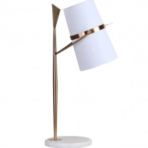 BETHEL mtl16pq-gd WHITE MARBLE BASE TABLE LAMP Ottawa