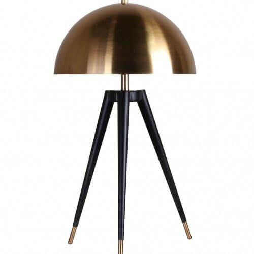 BETHEL mtl17pq-gd BLACK FRAME GOLD METAL SHADE TABLE LAMP