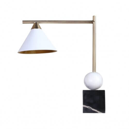 BETHEL mtl19pq-gd BLACK AND WHITE MARBLE BASE TABLE LAMP Fredericton