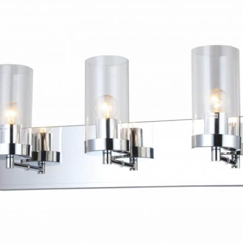 Bethel Zp119 THREE LIGHT CHROME FRAME WALL SCONCE Fredericton