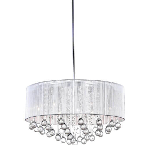 CWI LIGHTING 5006p22c-r_s 9 Light Drum Shade Chandelier Montreal