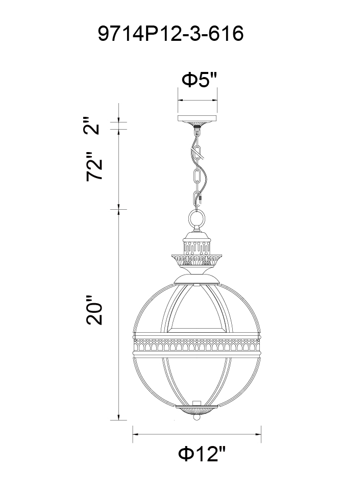 CWI LIGHTING 9714p12-3-616 Lune Calgary