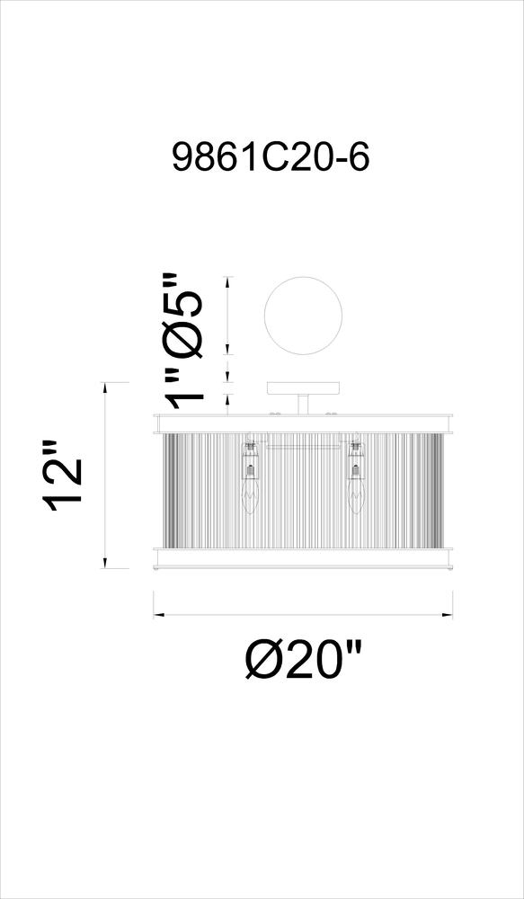 CWI LIGHTING 9861c20-6-101 Mira Ottawa