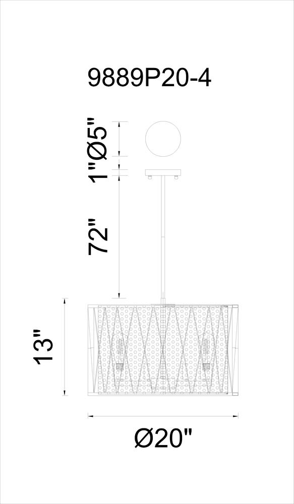 CWI LIGHTING 9889p20-4-101 Tapedia Halifax