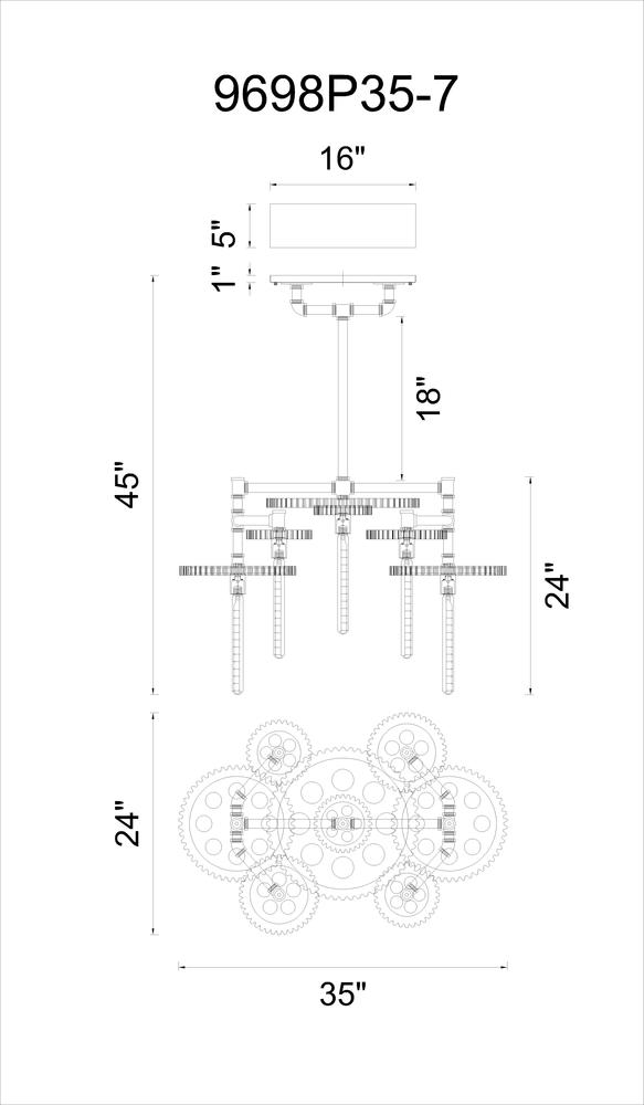 CWI LIGHTING 9698p35-7-187 Oder Montreal
