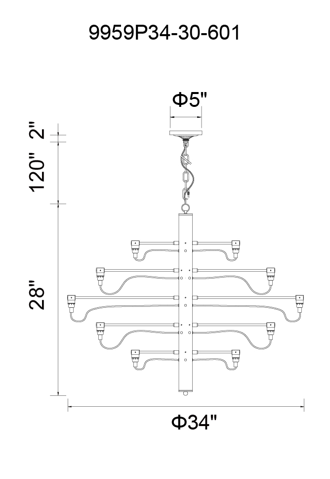 CWI LIGHTING 9959p34-30-601 Hayden Vancouver