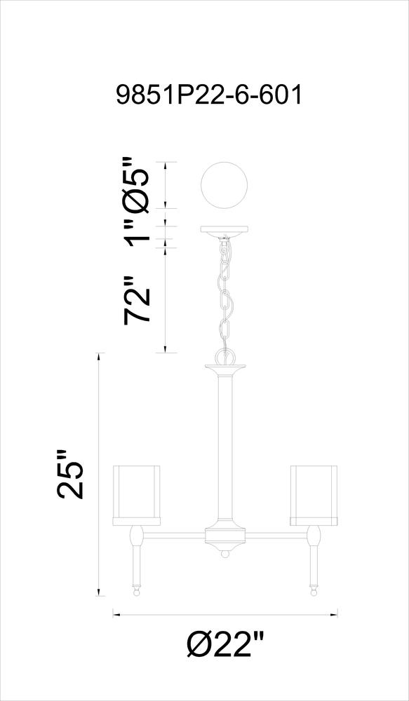 CWI LIGHTING 9851p22-6-601-3 Maybelle Montreal