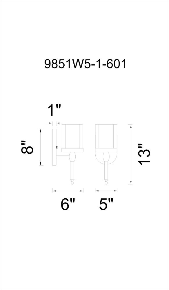 CWI LIGHTING 9851w5 Maybelle 1 Light Bathroom Sconce Montreal