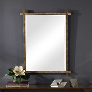 UTTERMOST ABANU VANITY MIRROR rectangle antique gold