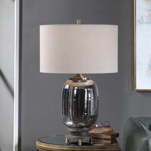 UTTERMOST 26353-1 CASWELL TABLE LAMP glass base wavy