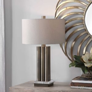UTTERMOST 28261 CONRAN TABLE LAMP crystal Antiqued brass
