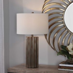 UTTERMOST KHALIO TABLE LAMP fluted steel base