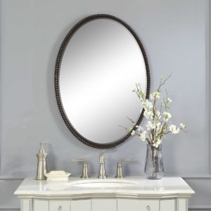 UTTERMOST 01101 SHERISE BRONZE OVAL MIRROR Beaded
