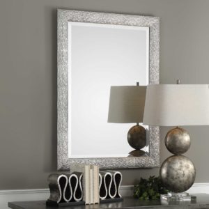 UTTERMOST 09361 MOSSLEY MIRROR Solid wood frame metallic silver finish