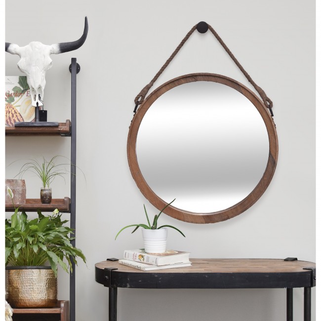 RENWIL MT2305 AVREY Round Mirror Mango Wood