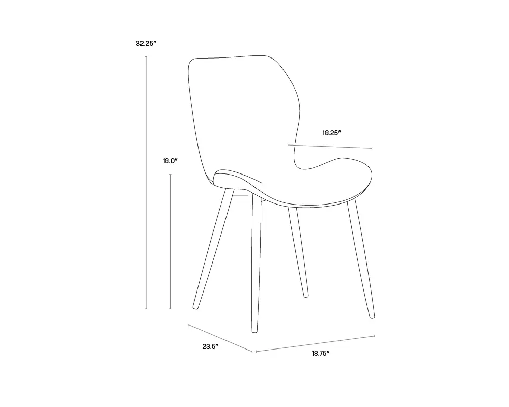 SUNPAN 104029 Lyla Dining Chair Faux Leather Antique Grey Wood legs armless nobleton