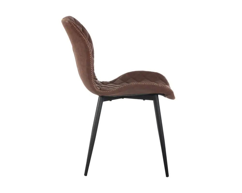 SUNPAN 104221 Lyla Dining Chair Faux Leather Antique Brown armless black wood milton