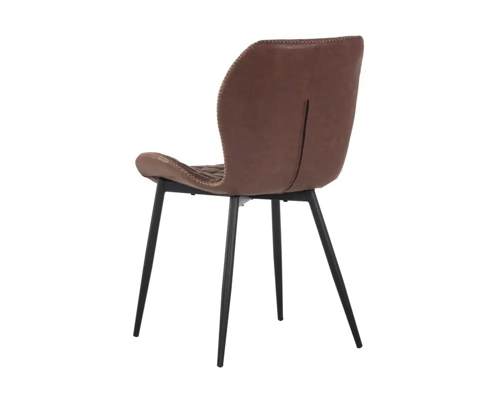SUNPAN 104221 Lyla Dining Chair Faux Leather Antique Brown armless black wood milton