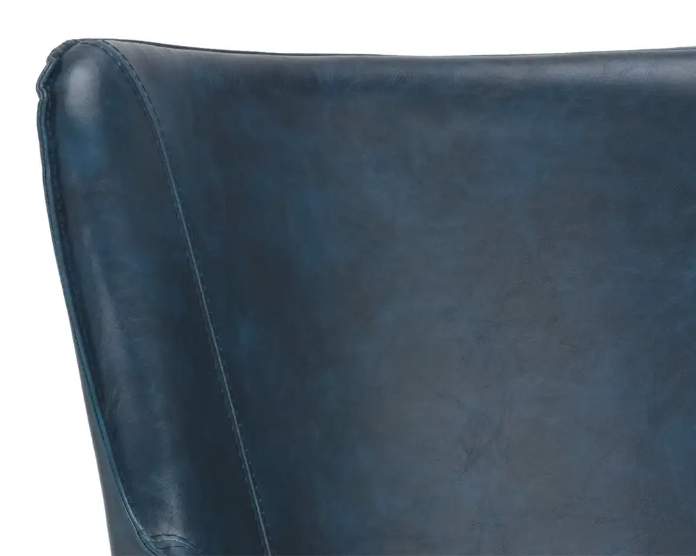 SUNPAN 104978 Franklin Dining Chair Faux Leather Vintage Blue Antique Brass legs newmarket
