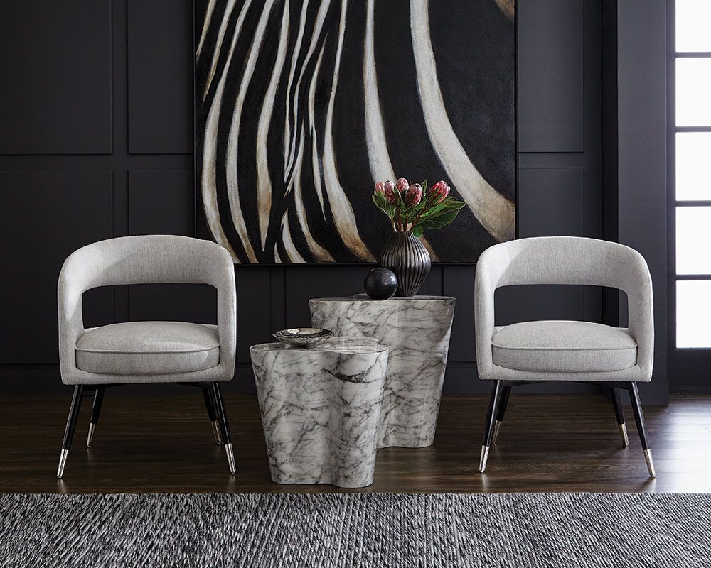 SUNPAN 103103 Baily Dining Chair fabric Hemingway Marble black legs