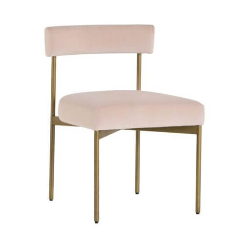SUNPAN 103364 Seneca Dining Chair Velvet Blush Antique Brass owen sound