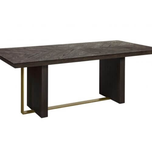 SUNPAN 103431 Lars Dining Table Rectangular 78.75" wood top Antique Brass legs