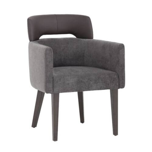 SUNPAN 103513 Herve Armchair Fabric Polo Club Kohl Grey wood legs