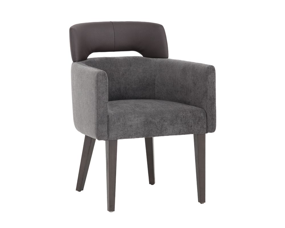 SUNPAN 103513 Herve Armchair Fabric Polo Club Kohl Grey wood legs