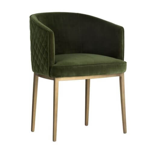SUNPAN 103524 Cornella Dining Chair Forest Green Antique Brass