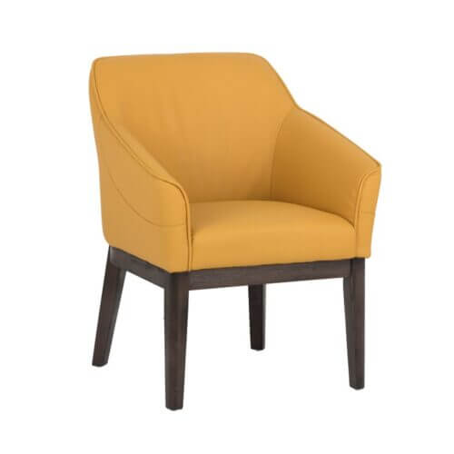 SUNPAN 103568 Dorian Armchair Faux Leather Marigold wood legs