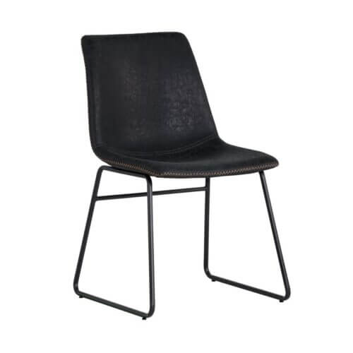 SUNPAN 104035 Cal Dining Chair Faux Leather Antique Black armless