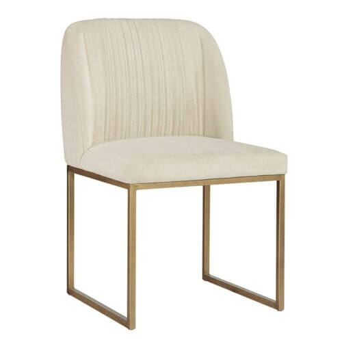 SUNPAN 104142 Nevin Dining Chair Polo Club Muslin Antique Brass legs