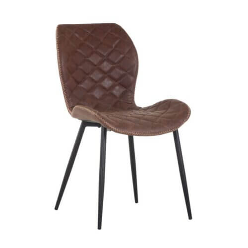 SUNPAN 104221 Lyla Dining Chair Faux Leather Antique Brown armless black wood milton