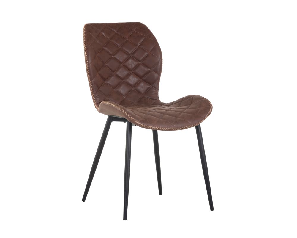 SUNPAN 104221 Lyla Dining Chair Faux Leather Antique Brown armless black wood milton