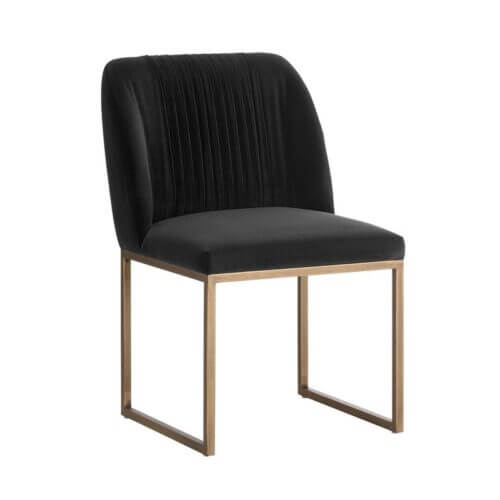 SUNPAN 104342 Nevin Dining Chair Velvet Shadow Grey Antique Brass legs windsor