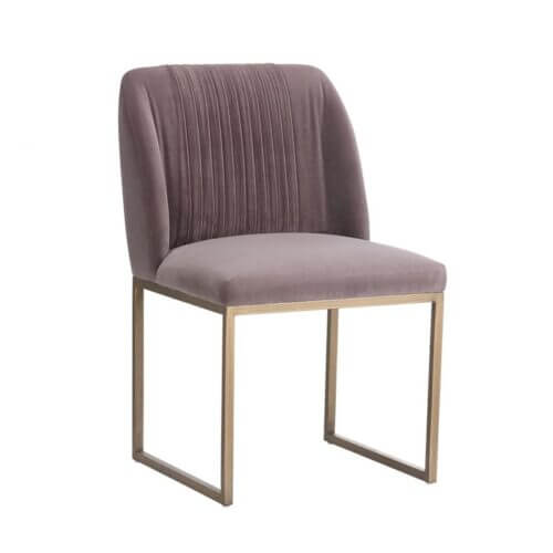 SUNPAN 104343 Nevin Dining Chair Velvet Blush Purple Antique Brass legs toronto