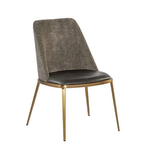 SUNPAN 104920 Dover Dining Chair Faux Leather Fabric Gold finish acton