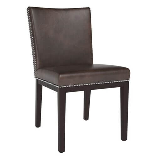 SUNPAN 104937 Vintage Dining Chair Faux Leather Havana Dark Brown armless