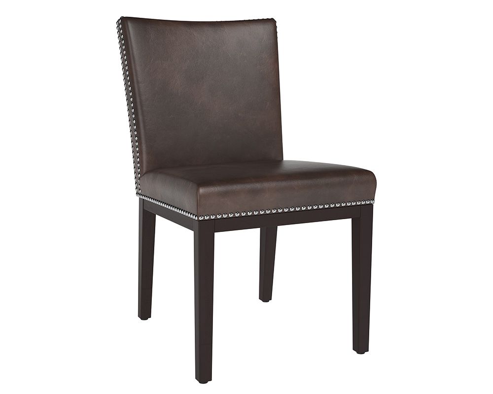 SUNPAN 104937 Vintage Dining Chair Faux Leather Havana Dark Brown armless