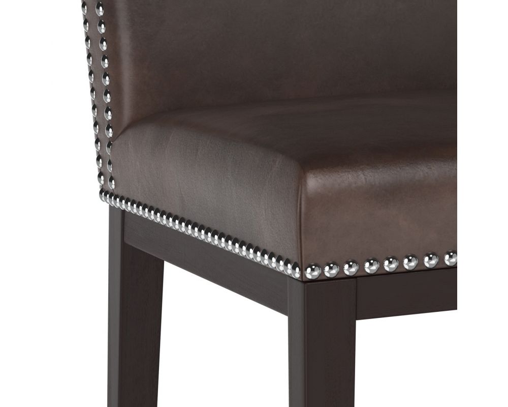 SUNPAN 104937 Vintage Dining Chair Faux Leather Havana Dark Brown armless