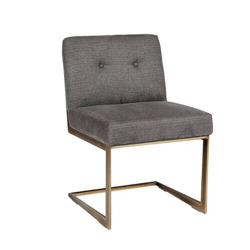 SUNPAN 104967 Virelles Dining Chair Zenith Graphite Grey Fabric Rustic Bronze Finish