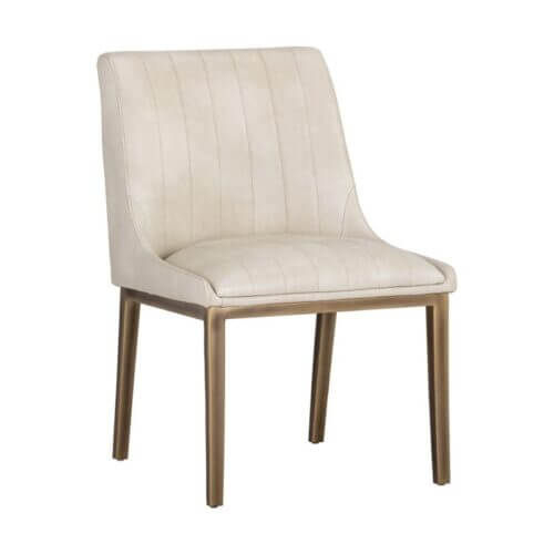 SUNPAN 104975 Halden Dining Chair Faux Leather Bravo Cream Rustic Bronze leg king city