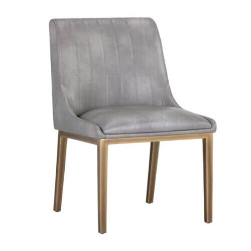 SUNPAN 104976 Halden Dining Chair Faux Leather Bravo Metal Rustic Bronze leg vaughan