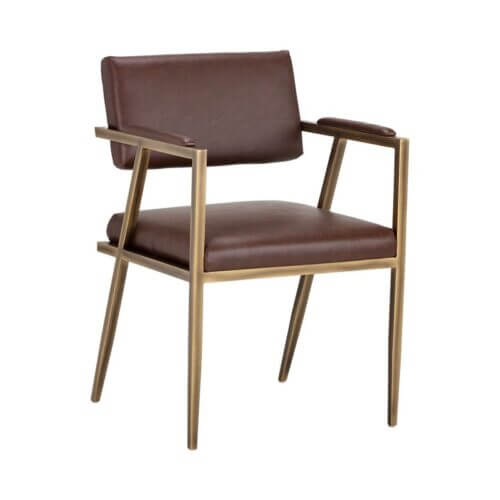 SUNPAN 104981 Ventouz Armchair Faux Leather Vintage Cognac arm Rustic Bronze