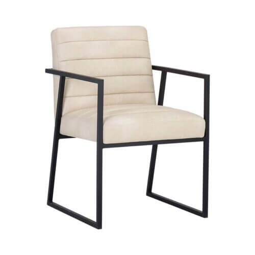 SUNPAN 105156 Spyros Armchair Faux Leather Bravo Cream metal legs